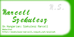 marcell szekulesz business card